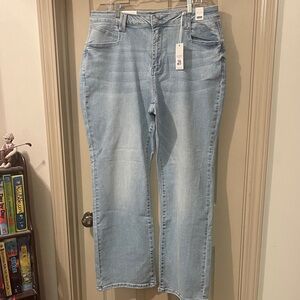 NWT Judy Blue High Waist Wide Leg Faded Blue Jeans, 20W